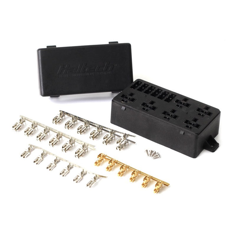 Haltech 6 Circuit Haltech Fuse Box with Lid and all required pins HT-030102