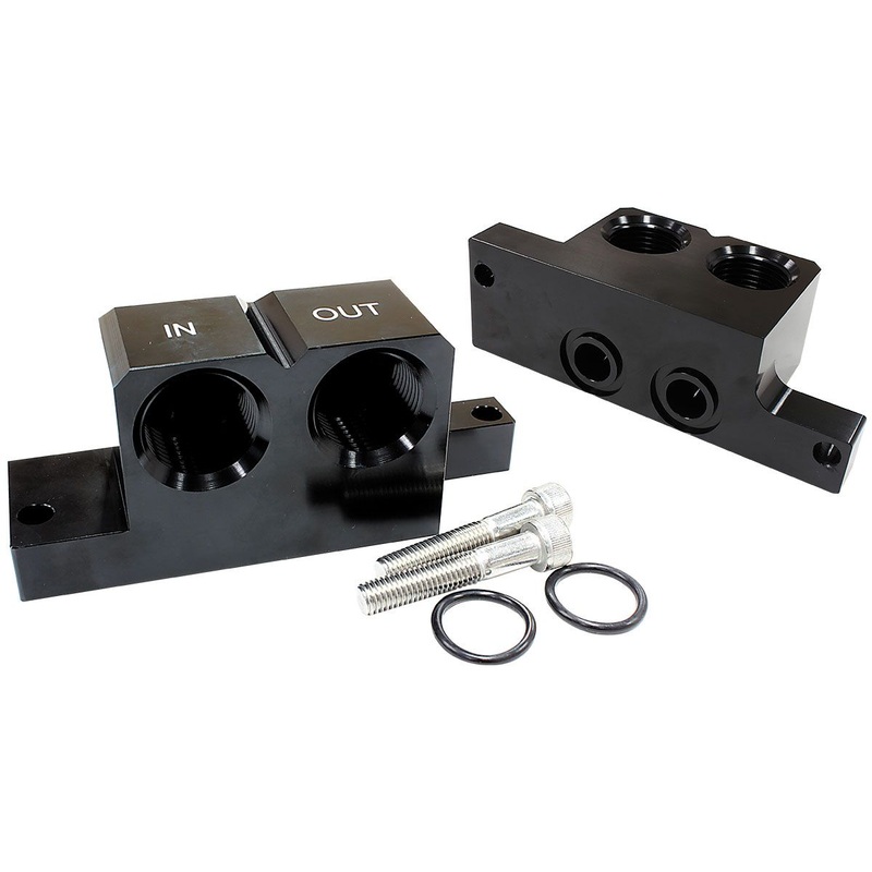 90 Oil Block Adapter GM LS Series with Front or Rear Sump AF82-2009
