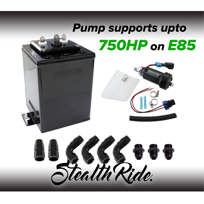 Aeroflow 2.5L Single Pump Surge Tank Kit! 750HP E85 Capable – 525LPH