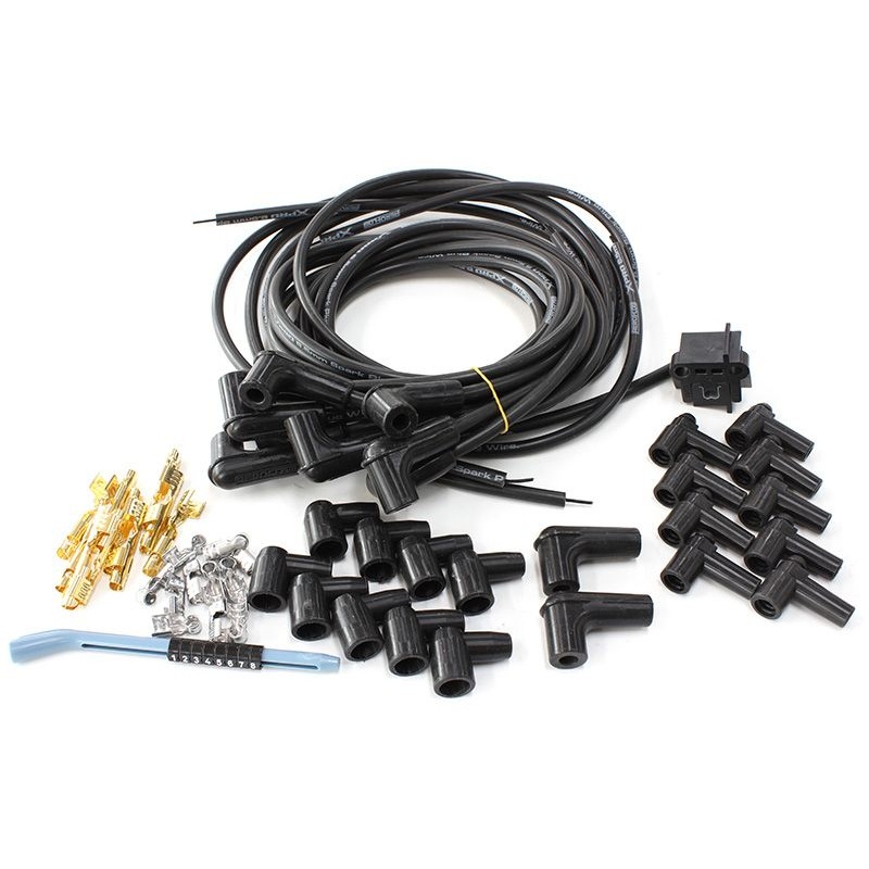 Xpro Universal 8.5mm V8 Ignition Lead Set with 90 Spark Plug Boots – Black  Suit Standard & HEI Caps