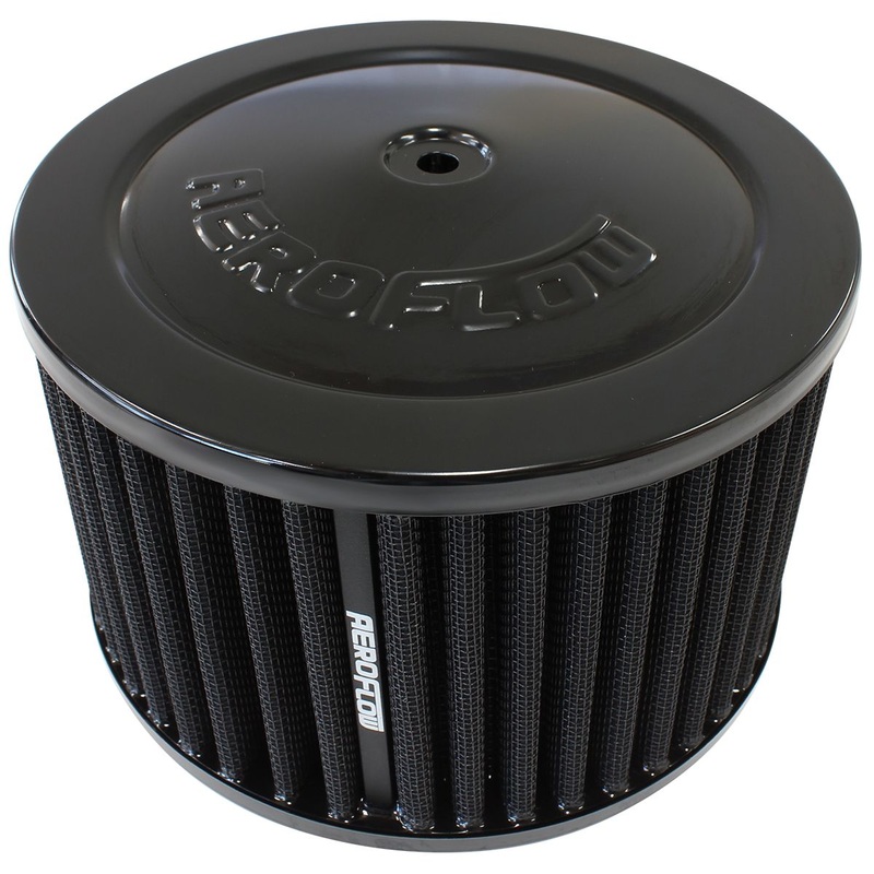 6-3/8 x 4 Air Filter Assembly, Black 5-1/8 Neck, Cotton Element