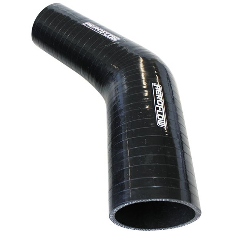 Gloss Black 45 Silicone Reducer / Expander Hose5mm Wall Thickness, 140mm Leg