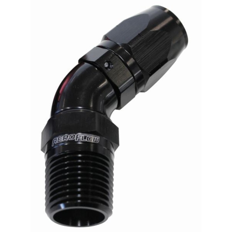 45 Male NPT Full Flow Swivel Hose End. AF528 Suits 100 & 450 Series Hose