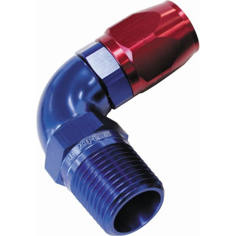 90 Male NPT Full Flow Swivel Hose End. AF528 Suits 100 & 450 Series Hose