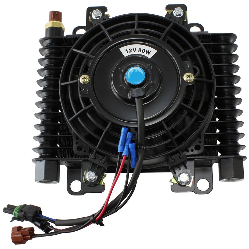 Competition Oil & Transmission Cooler -10 ORB, 10 x 7-1/2 x 3-1/2, with Fan & Switch
