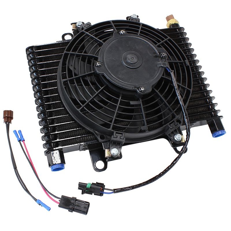 Competition Oil & Transmission Cooler -10 ORB, 13-1/2 x 9 x 3-1/2, with Fan & Switch