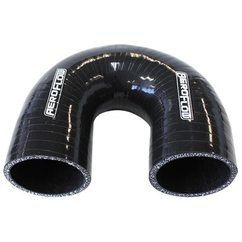 Gloss Black 180 Silicone Elbow Hose AF9206 3-Ply, 4.5mm Wall Thickness, 100mm Leg