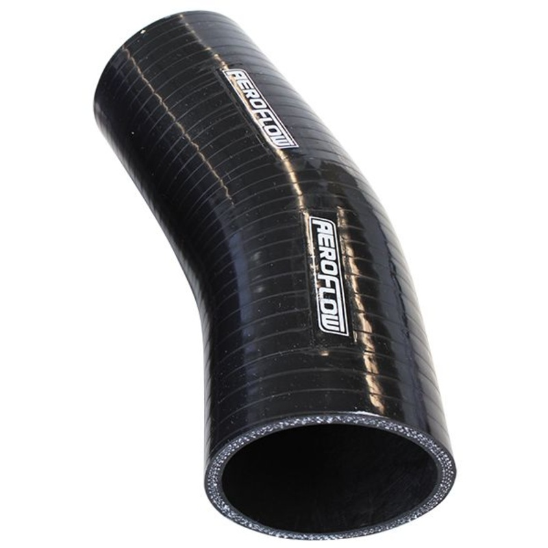 Gloss Black 23 Silicone Elbow Hose AF9207 4-Ply, 5.3mm Wall Thickness, 125mm Leg