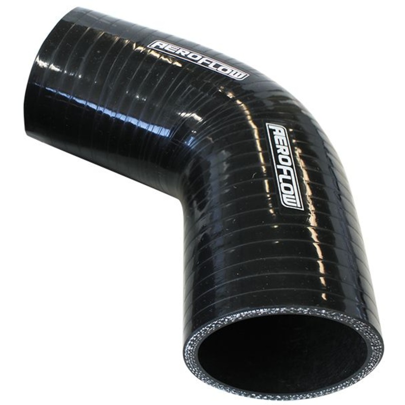 Gloss Black 67 Silicone Elbow Hose AF9208 4-Ply, 5.3mm Wall Thickness, 125mm Leg