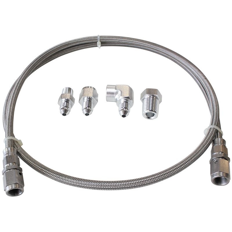 Stainless Steel Braided Line Gauge Kit -3AN  3ft Hose Length with Fittings