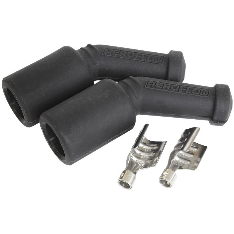 Xpro Silicone 45 GM LS Coil Boots & Terminals  Black, 2 pack