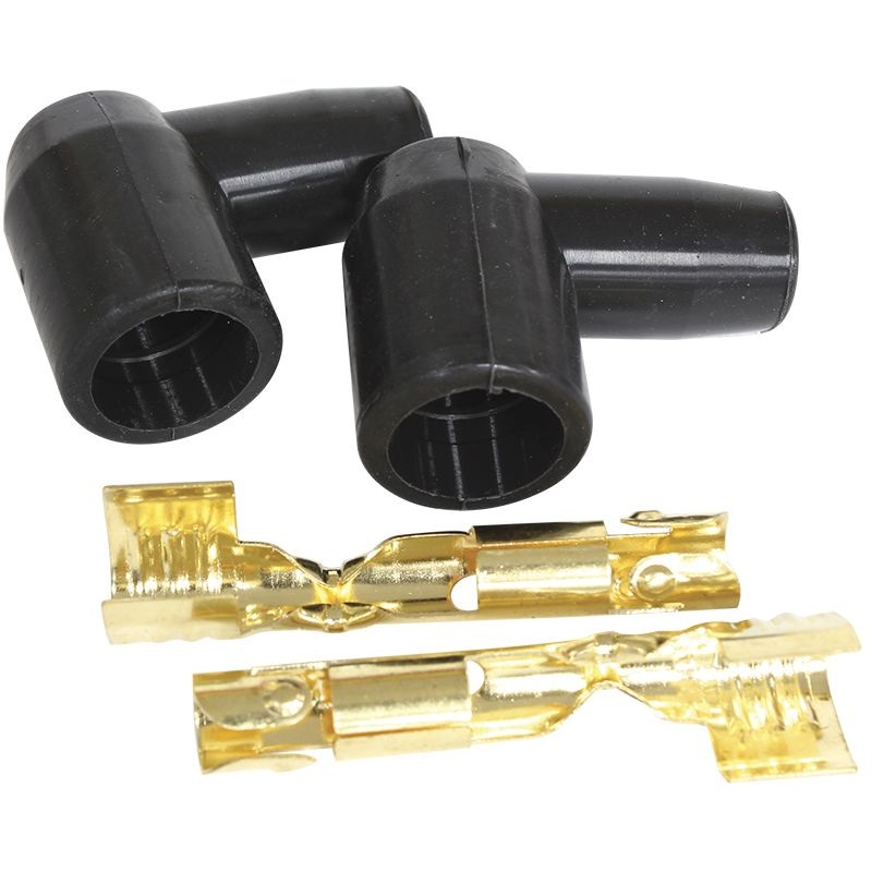 Xpro Silicone 90 Socket Style Distributor/Coil Boots & Terminals Black, 2 pack