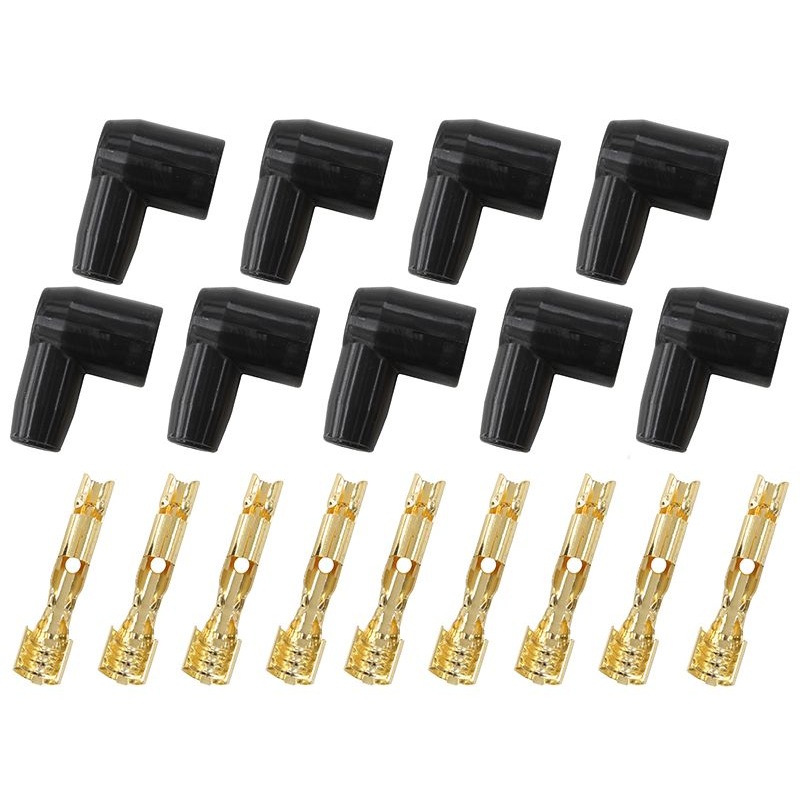 Xpro Silicone 90 Socket Style Distributor/Coil Boots & Terminals  Black, set of 9