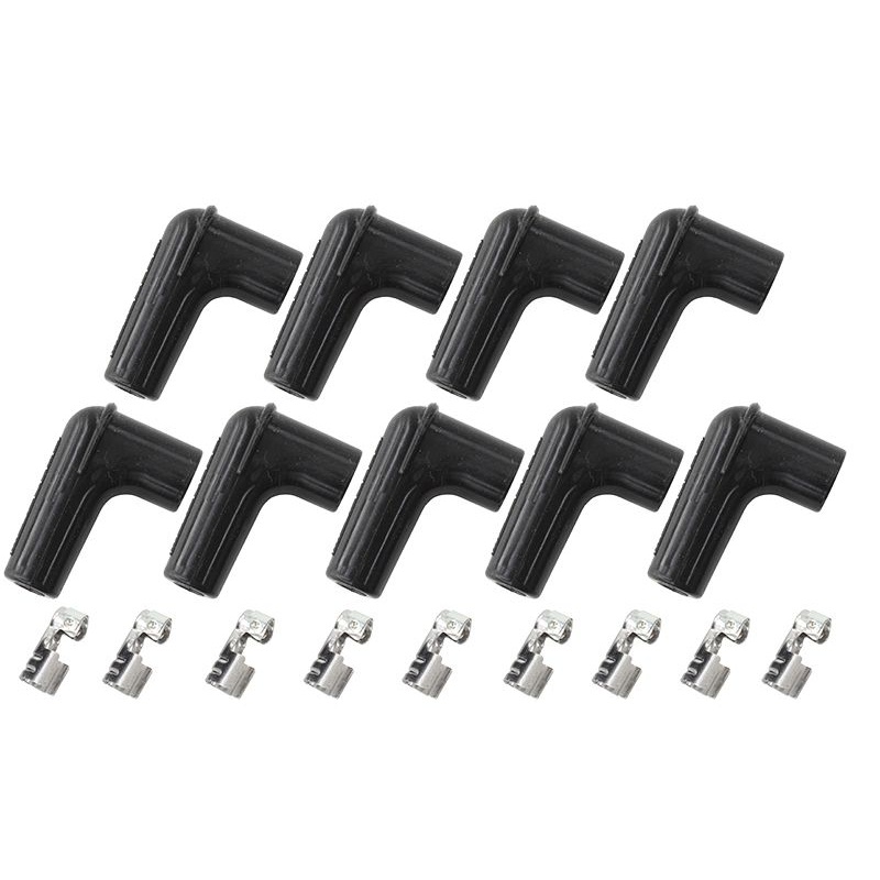 Xpro Silicone 90 Spark Plug Boots & 90 Terminals Black, set of 9