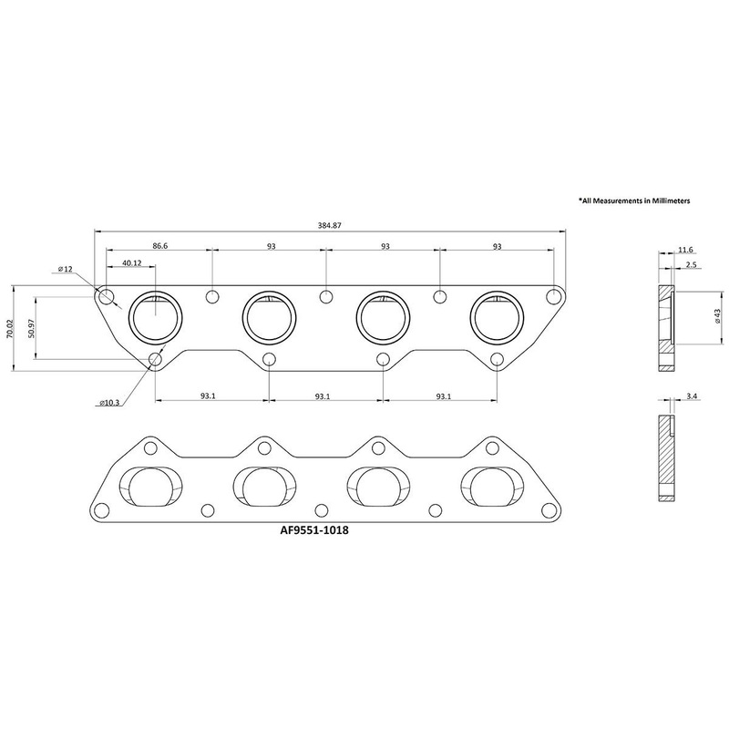 Aeroflow Mitsubishi Evolution 4-9 4G63 Stainless Steel Header Flange (AF9551-1018SS)