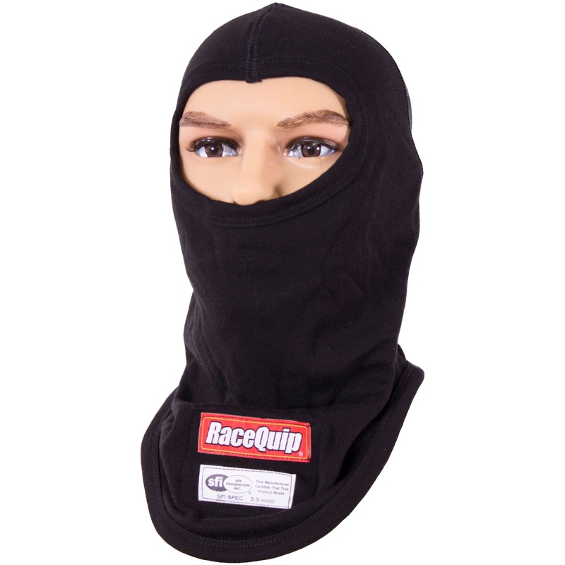 Racequip SFI 3.3 Multi Layer Single Eyeport Balaclava, Black (RQ433992RQP)