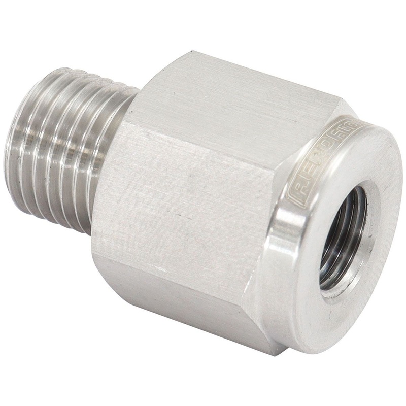 Aeroflow 1/2-20 Male Reducer to Female Inverted Flare 3/8-24 – Stainless Steel (AF391-05-03SS)