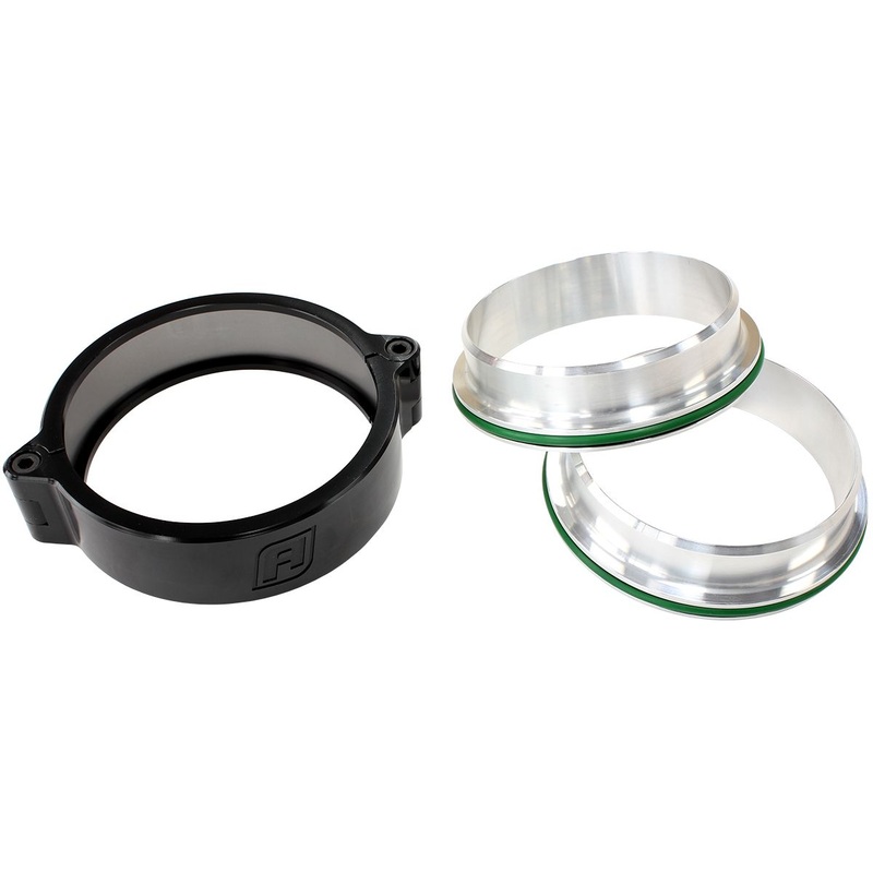 Aeroflow 2 (51mm) Billet Intercooler Clamp with Stainless Steel Weld Flanges (AF25-2000SS-BLK)