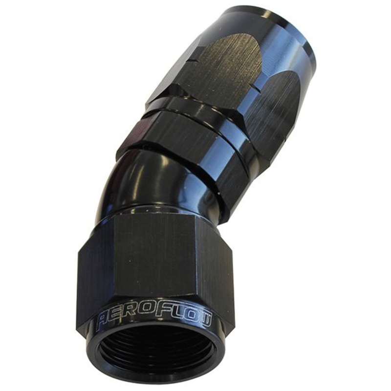 Aeroflow 550 Series Cutter One-Piece Full Flow Swivel 30 Hose End -20AN (AF557-20BLK)