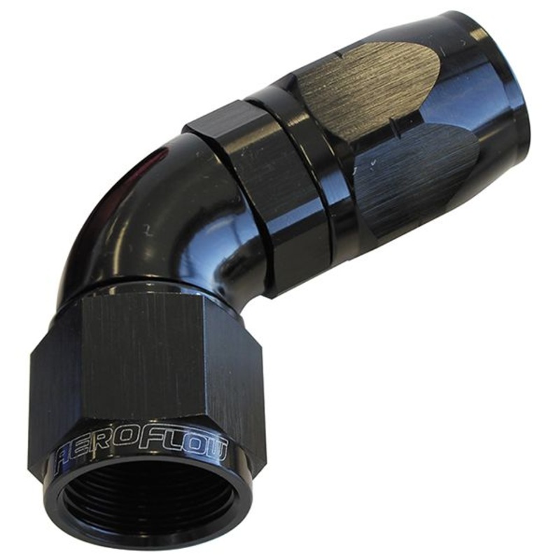 Aeroflow 550 Series Cutter One-Piece Full Flow Swivel 60 Hose End -20AN (AF558-20BLK)