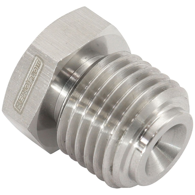 Aeroflow Stainless Steel Inverted Flare Hex Port Plug 9/16-18 (AF349-06)