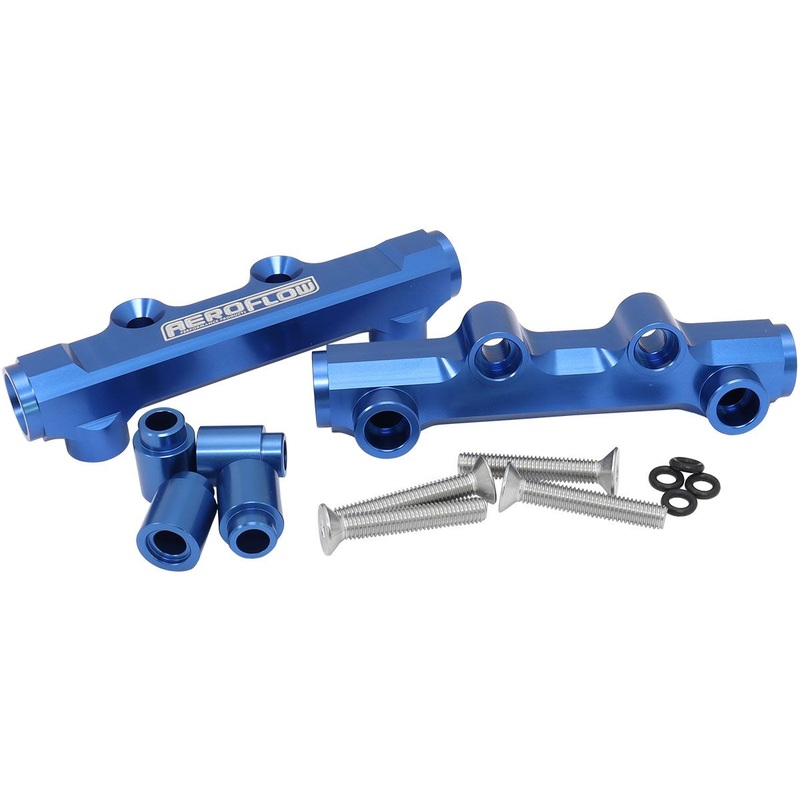 Aeroflow Subaru EJ20 and EJ25 Top Feed Billet EFI Fuel Rail – Blue (AF64-2257)