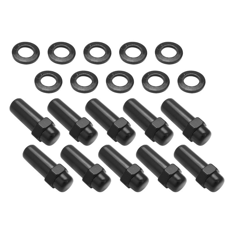 Wheel Lug Nut Kit, Black, Cragar, Weld, SST Mag, Length, 2.125, 1/2′, 1.380 inch Shank, Set of 10