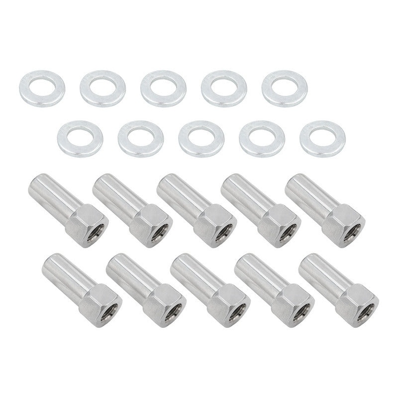 Wheel Lug Nut Kit, Chrome, Cragar, Weld, SST Open End Mag, Length, 1.91, 1/2′, 1.380 inch Shank, Set of 10