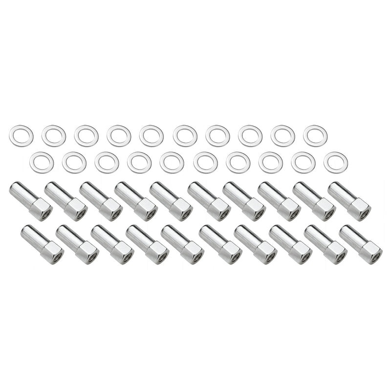 Wheel Lug Nut Kit, Chrome, Cragar, Weld, SST Open End Mag, Length, 1.91, 1/2′, 1.380 inch Shank Set of 20
