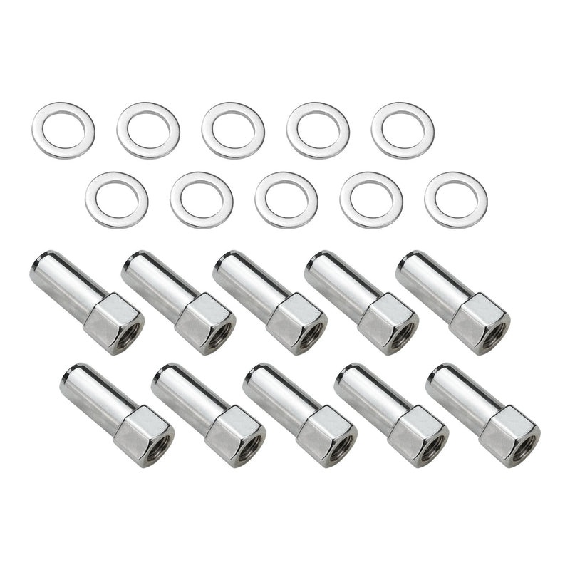 Wheel Lug Nut Kit, Chrome, Cragar, Weld, SST Open End Mag, Length, 1.91, 12 x 1.5, 1.380 inch Shank, Set of 10