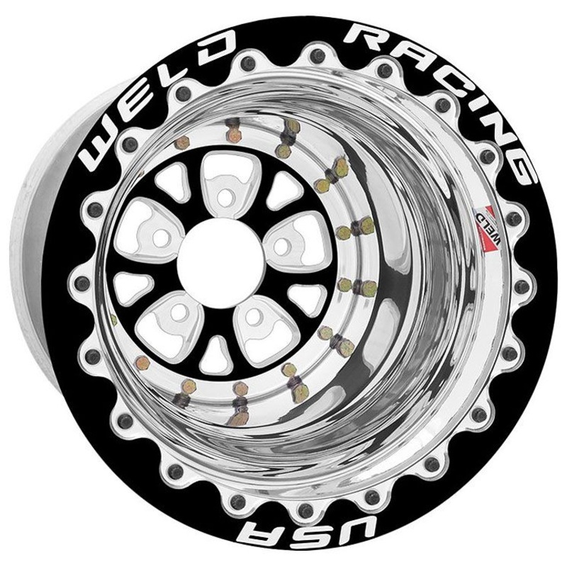 Weld Racing V-Series 15 x 12 Wheel, Black Center, Double Beadlock for M/T WE84B-512282MB