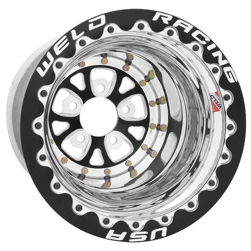 Weld Racing V-Series 15 x 8 Wheel, Black Center, Single Beadlock for M/T WE84B-508206F