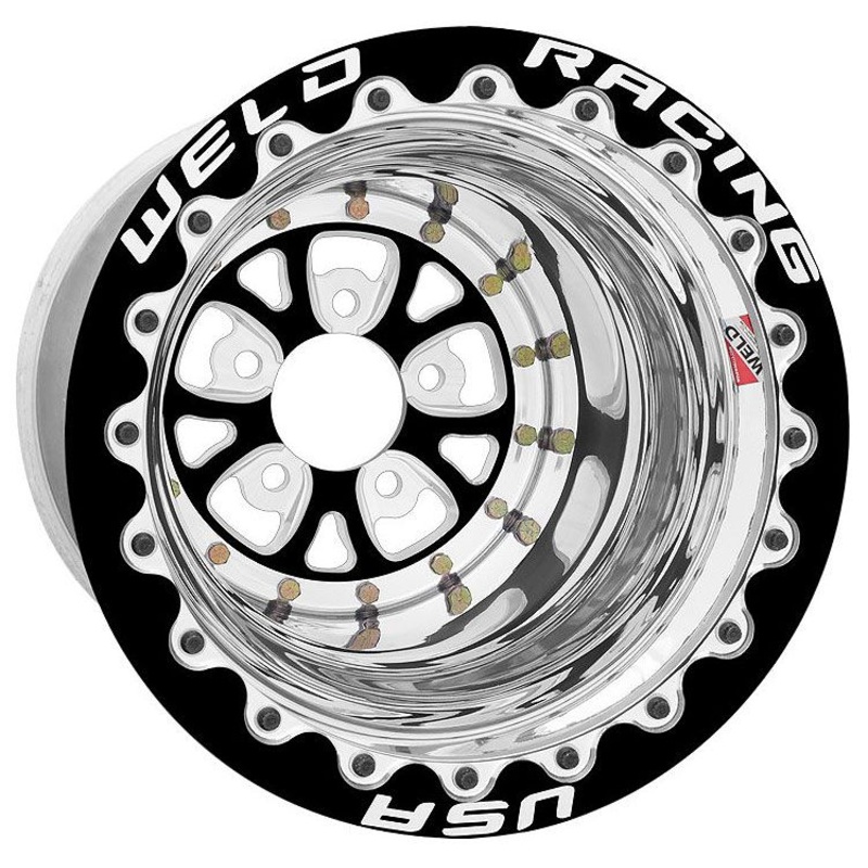 Weld Racing V-Series 15 x 10 Wheel, Black Center, Single Beadlock for M/T WE84B-510206F