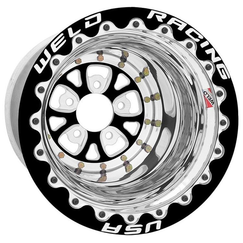 Weld Racing V-Series 15 x 10 Wheel, Black Center, Single Beadlock for M/T WE84B510278F